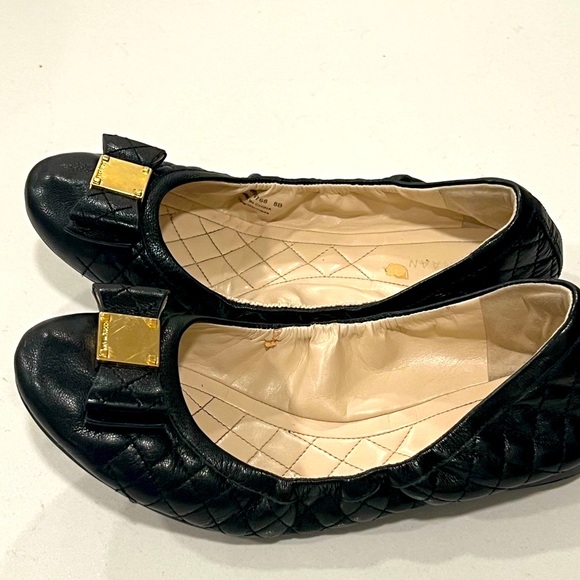 Cole Haan Black Flats with Gold Bow! - Picture 3 of 6